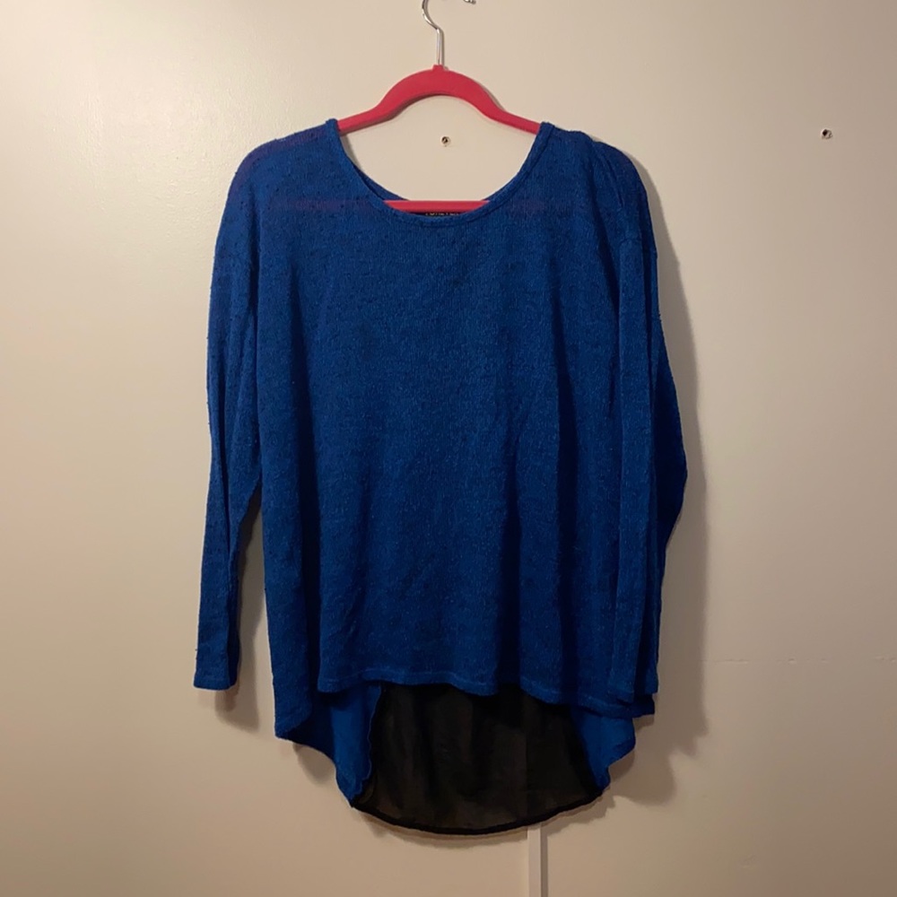 Forever 21 blue sweater with unique back.